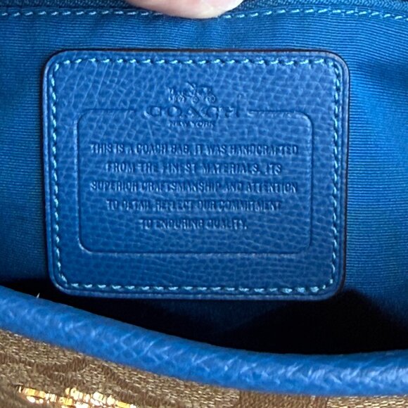 COACH SIGNATURE MONOGRAM CANVAS AND LEATHER TOTE Women's Shoulder Bag - Picture 16 of 16